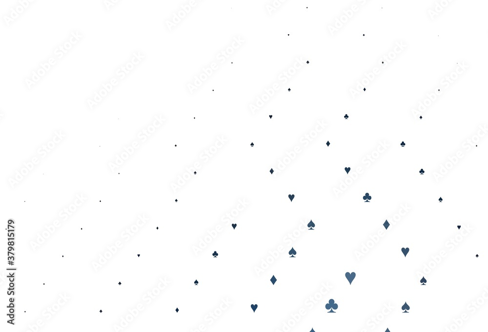 Light BLUE vector pattern with symbol of cards.