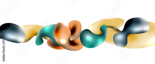 Bubbles abstract background. Liquid splashes on white vector template