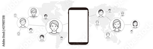 Chat app vector illustration smartphone