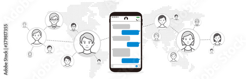Chat app vector illustration smartphone
