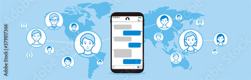 Chat app vector illustration smartphone