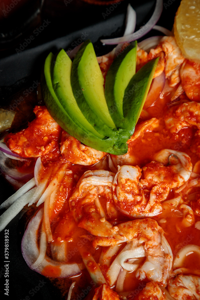Red Aguachile with shrimp Red Aguachile with shrimp