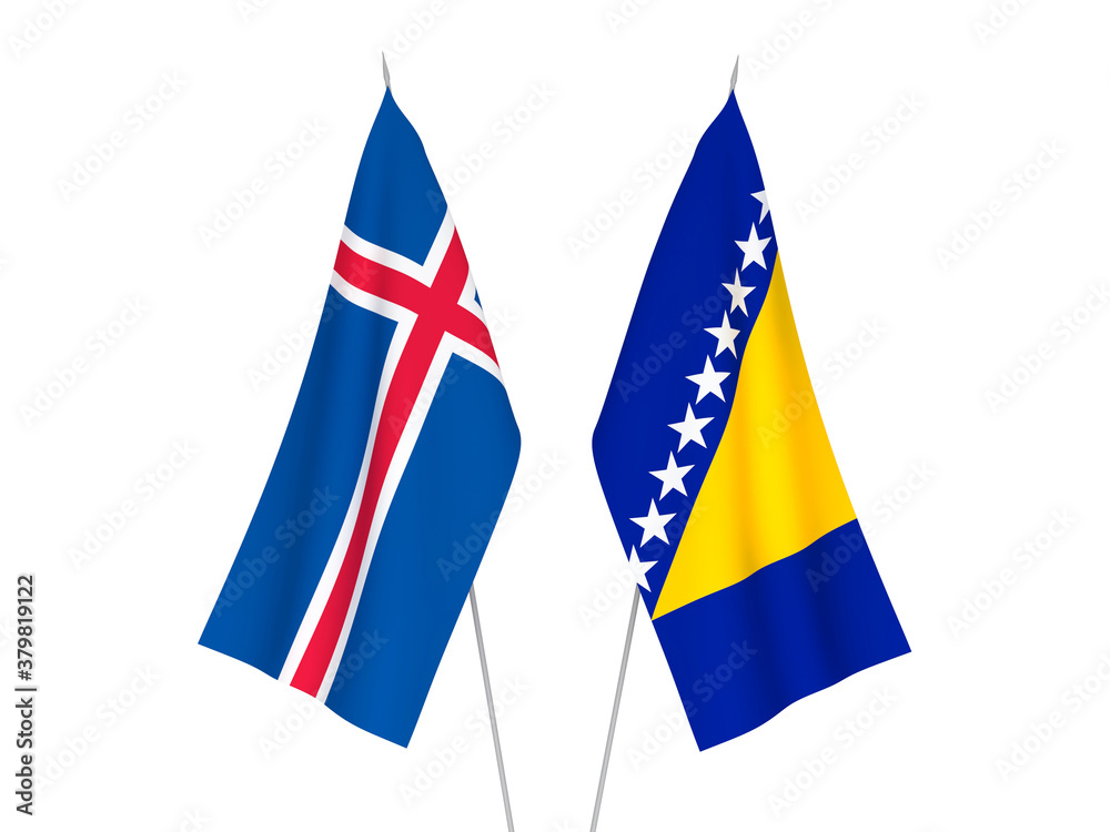Iceland and Bosnia and Herzegovina flags