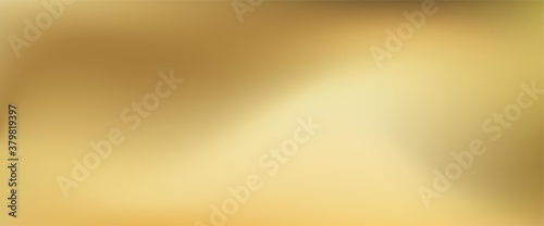 Horizontal golden background. Gold vector gradient. Metal texture