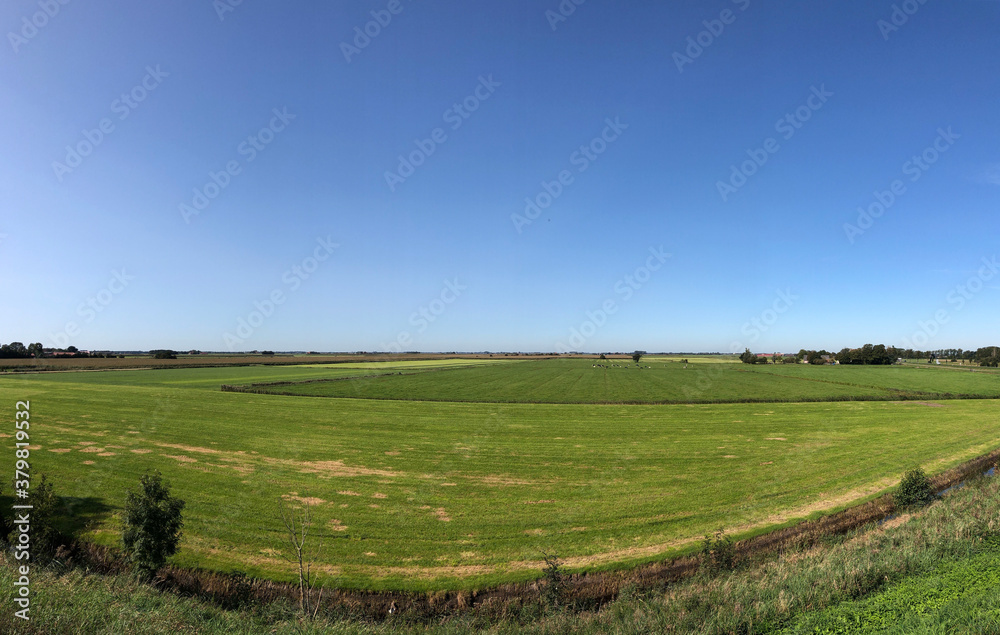 Frisian farmland panorama around Spannenburg