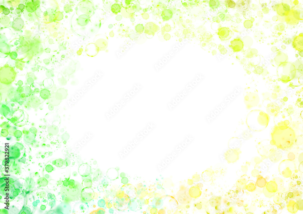 虹色グラデーションのフレーム　バブル　キラキラ