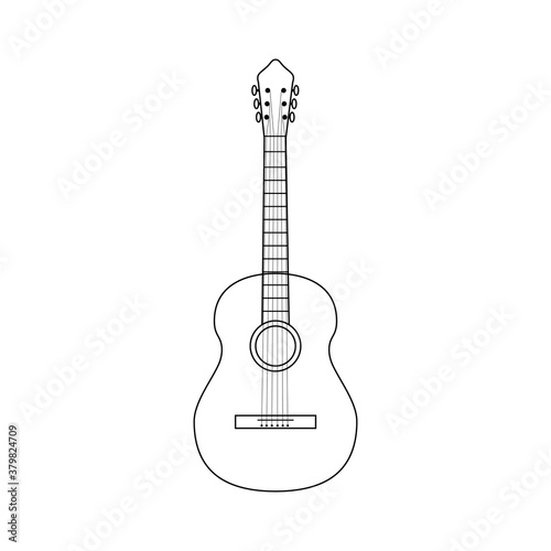 classical guitar line art vector illustration
