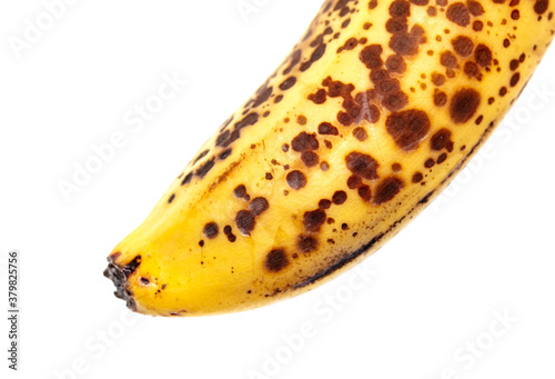 Dots on the skin of a banana.