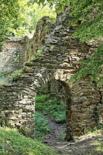 Remains of stable wall with entry door