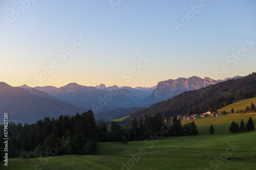 Sonnenaufgang Bödele mit Blick Richtung Bregenzerwald