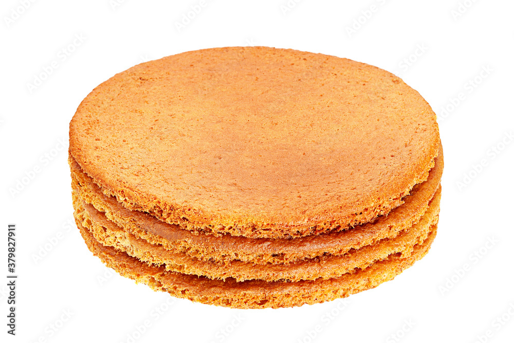 Cake crust brown biscuit layer