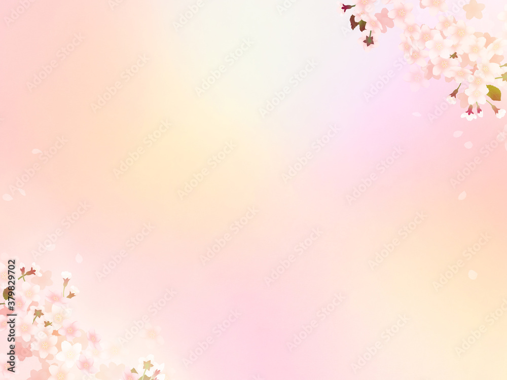 Asian-style background depicting spring cherry blossoms Asian-style background depicting spring cherry blossoms