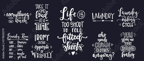 Laundry Hand drawn typography poster. Conceptual handwritten phrase Laundry T shirt hand lettered calligraphic design. Inspirational vector. Vector illustration