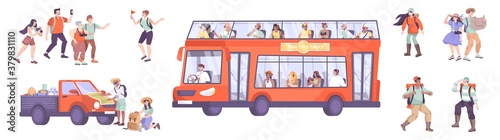 Excursion Flat Icons Collection