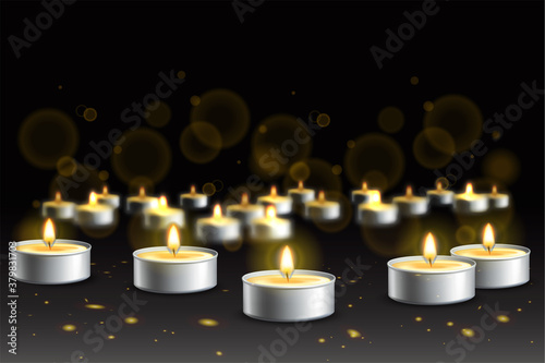 Candle Lights Realistic Background