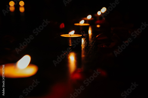 Candles and petals for proposal
