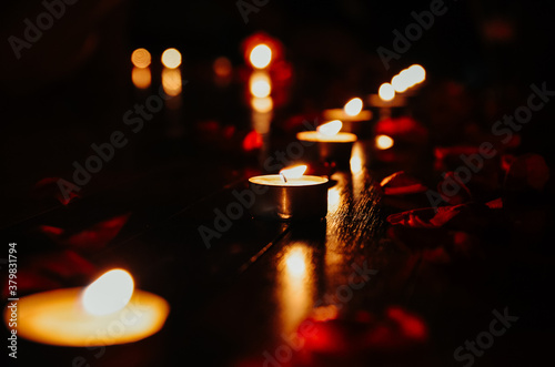 Candles and petals for proposal