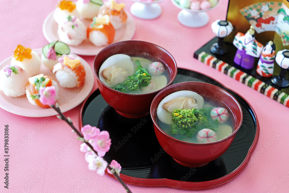 ひなまつり うしお汁 菜の花 ひなまつり うしお汁 菜の花