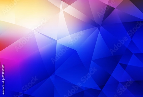 Light Pink, Blue vector triangle mosaic background.