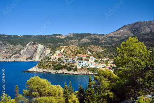 Peninsula with the city of Assos on the island of Kefalonia
