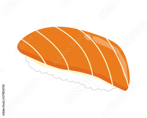 サーモン握り寿司のベクターイラスト　鮭握り