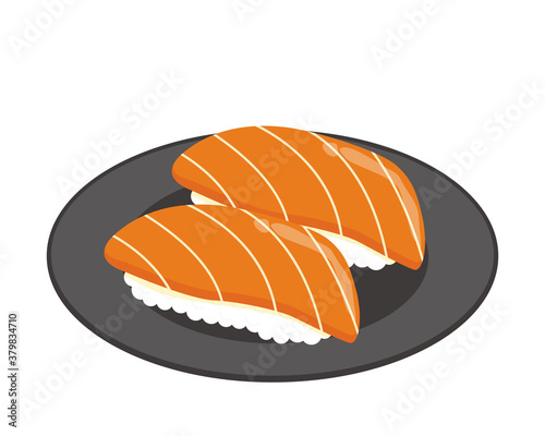 サーモン握り寿司のベクターイラスト 鮭握り