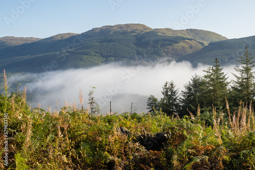 Climbing Ben Ledi in the Trossachs, Ben Ledi is a mountain in Stirling, Scotland. It is 879 m high, and is classified as a Corbett. It lies about 6.4 kilometres north-west of Callander © RamblingTog