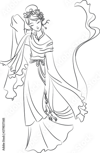 vector Ancient Chinese Lady Figure