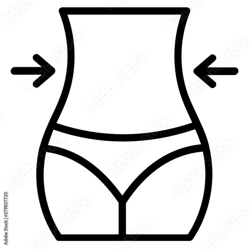  Icon of slim waist in flat design 