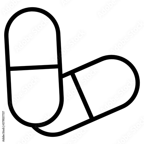 Icon of capsules in flat design, dietary supplements