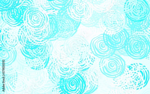 Light Blue, Green vector doodle background with roses.