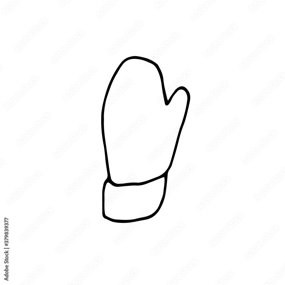 Mittens doodle set. Winter hand drawn clothes Mittens doodle set. Winter hand drawn clothes