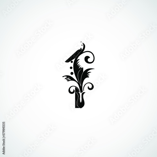 Number 1 Luxury flower ornament Black logo