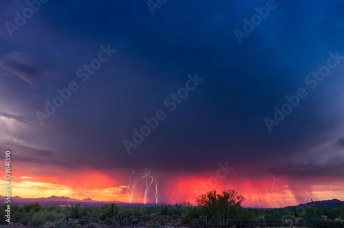 Lightning Storm At Sunset photo