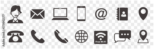 Set of contact icons vector
