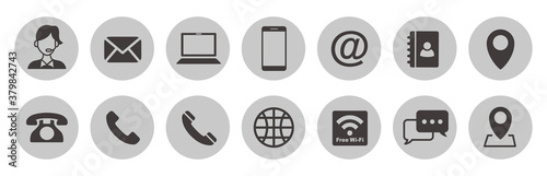 Set of contact icons vector