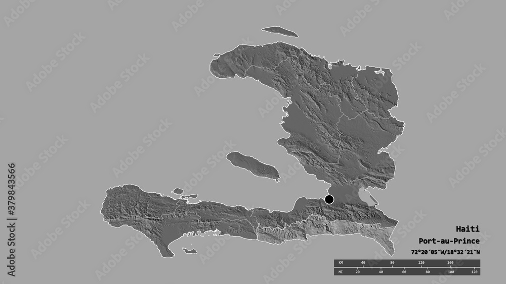 Location of Sud-Est, department of Haiti,. Bilevel