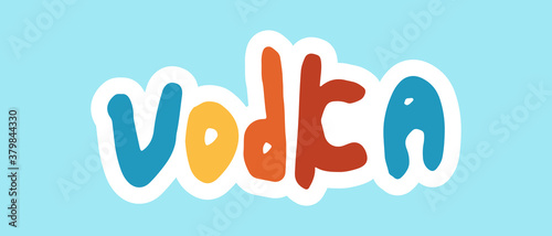 Names of alcoholic drinks. Handwritten lettering text isolated on blue backgroud. Template for bar menu, poster or banner. Simple typographic design