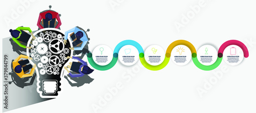  Illustration Business Graphic design  modern think analyze to success in Pattern various  Idea and concept design.