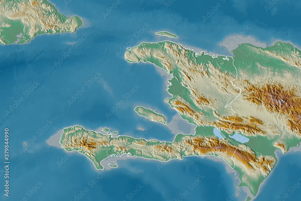 Haiti borders. Relief