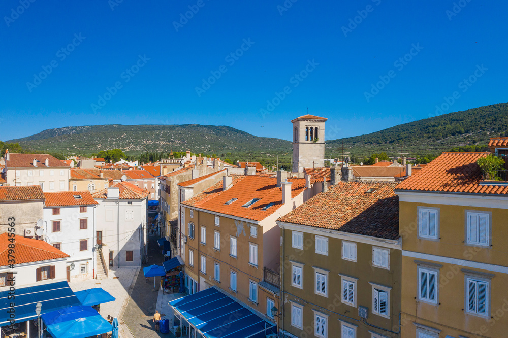 Panoramic view of old town of Cres on the island of Cres, Croatia
