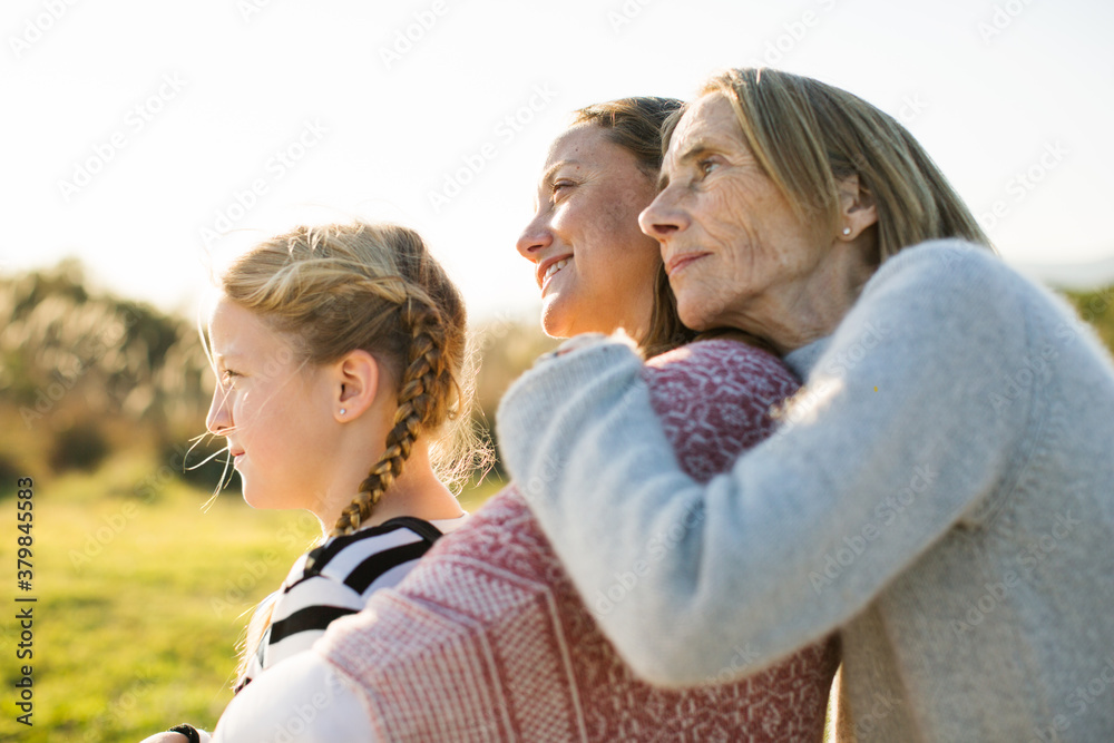 Family enjoying a sunny autumn day in nature. Family enjoying a sunny autumn day in nature.