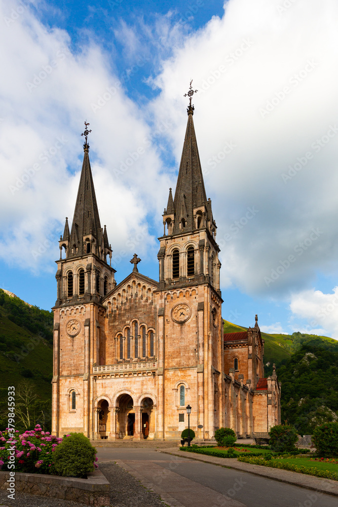 Covadonga monastery - ancient Catholic Basilica, Asturias, Spain