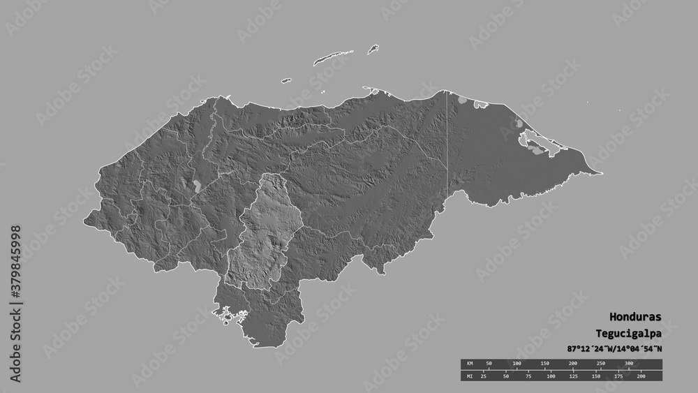 Location of Francisco Morazan, department of Honduras,. Bilevel