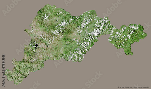 El Paraiso, department of Honduras, on solid. Satellite photo