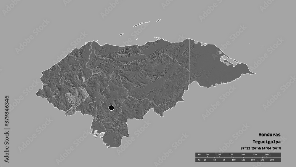 Location of Intibuca, department of Honduras,. Bilevel