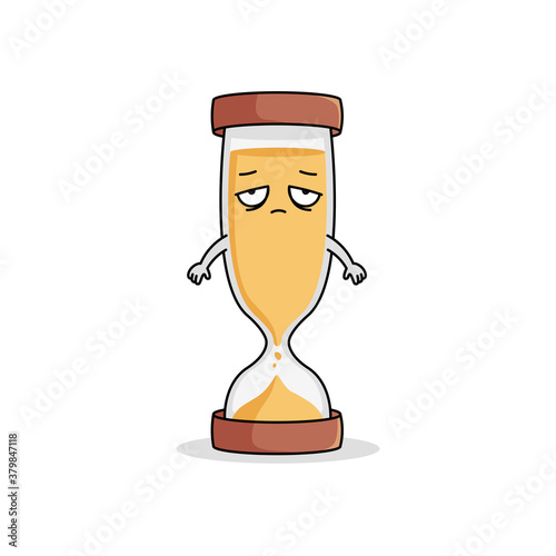 Cute Bored Hourglass Cartoon Character