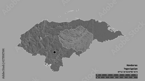 Location of Olancho, department of Honduras,. Bilevel photo