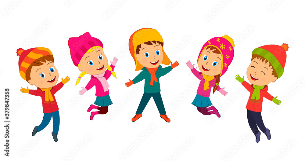 kids jump on the white background, illustration,vector kids jump on the white background, illustration,vector