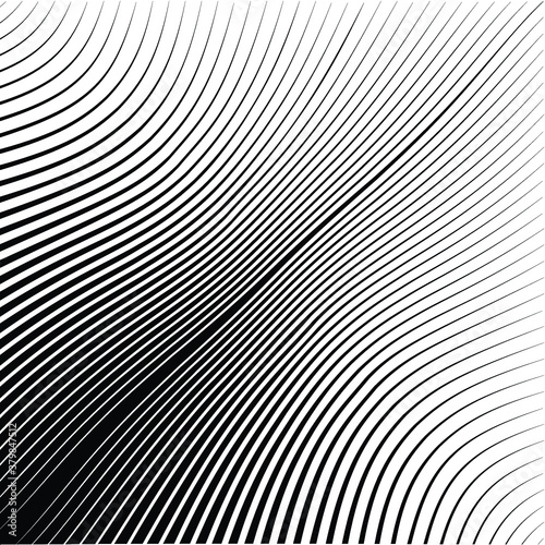 Abstract warped Diagonal Striped Background . Vector curved twisted slanting, waved lines texture